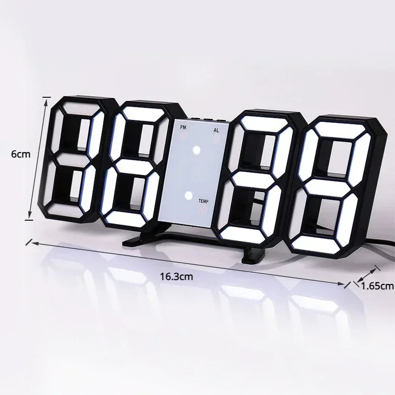 TimeLume - Horloge Numérique LED 3D - Décoration Murale Moderne