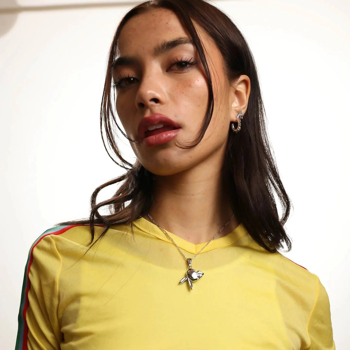 ARMORED OPEN HOOP EARRING