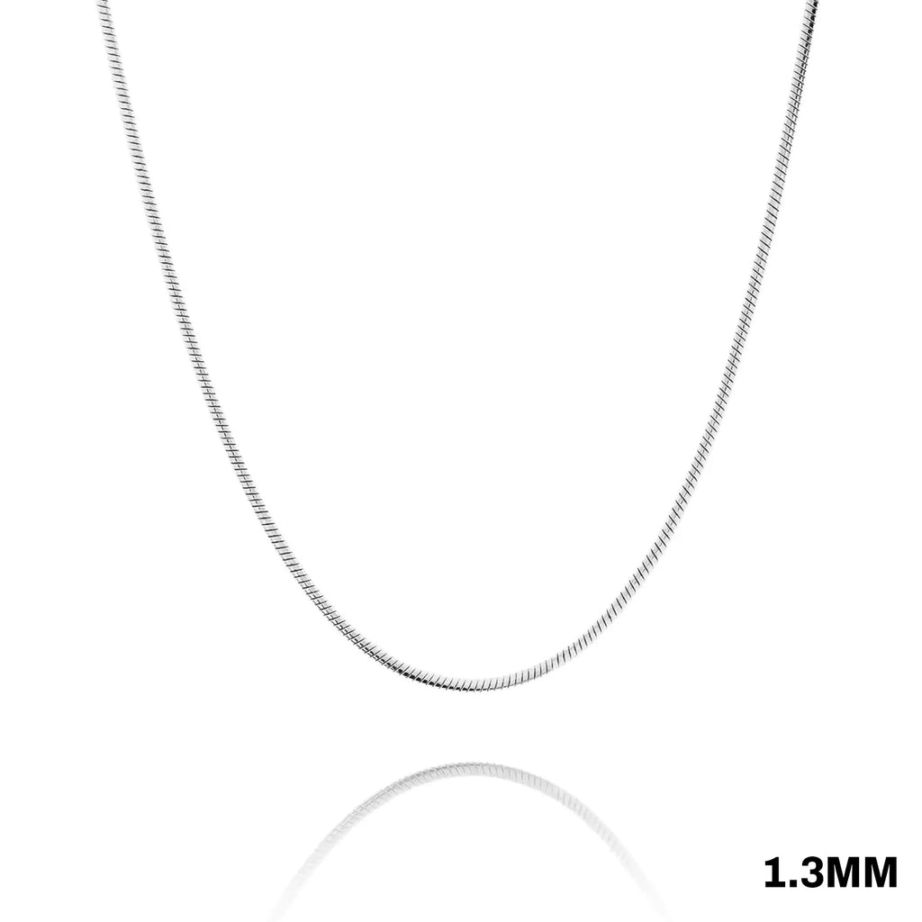 1.3MM STERLING SILVER REAL SNAKE CHAIN