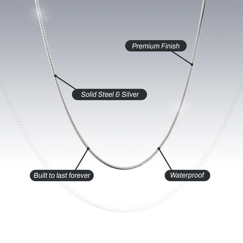 1.3MM STERLING SILVER REAL SNAKE CHAIN